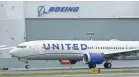  ?? TED S. WARREN/AP ?? In this 2020 photo a Boeing 737 Max 9 built for United Airlines lands at King County Internatio­nal Airport - Boeing Field in Seattle after a test flight.