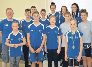  ??  ?? Arbroath St Thomas swimmers who competed at the Dundee City Aquatics meet.
