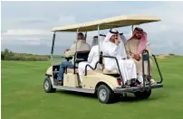  ??  ?? Visitors get a buggy tour of the Al Zorah Natural Reserve — which spans 5.4 million sq m in total area — in Ajman on Monday.