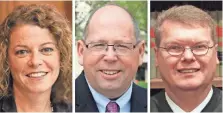  ?? SUBMITTED PHOTOS ?? The Wisconsin Supreme Court candidates are Rebecca Dallet (from left), Timothy Burns and Michael Screnock. A primary will take place Feb. 20.