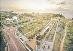  ??  ?? An aerial view of the 20-acres Miri Central Park completed in 2018.It’s maintained by PantaiBayu Indah, a subsidiary of PARKCITY,and with walking distance away from Miri Times Square.