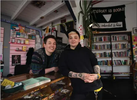  ??  ?? Fionn, left, and Charlotte Duffy-Scott celebrate 1 year of ‘Category Is Books’. Photo: Colin Mearns