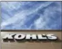  ?? THE ASSOCIATED PRESS ?? This Thursday, Jan. 5, 2017, file photo shows a Kohl’s department store, in Doral, Fla. Kohl’s Corp. reports earnings, Thursday, Aug. 10, 2017.