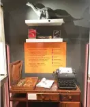  ?? AMERICAN WRITERS MUSEUM ?? Ray Bradbury’s desk as featured in “Ray Bradbury: Inextingui­shable” at the American Writers Museum.