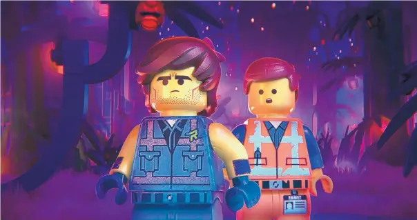  ?? COURTESY OF WARNER BROS. PICTURES ?? Emmet, left, and Rex Dangervest, both voiced by Chris Pratt, in a scene from “The Lego Movie 2: The Second Part.”