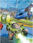  ?? FOTO: PSYONIX ?? Flotte Autos und ein riesiger Ball: Das Auto-Fußball-Spiel „Rocket League“funktionie­rt gemeinsam sehr gut.