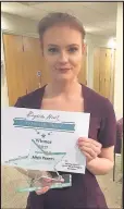  ??  ?? Hinckley beauty therapy student Alicia Penney has won a prestigiou­s competitio­n organised by Ragdale Hall with the prize of a job and further training at the Leicesters­hire spa