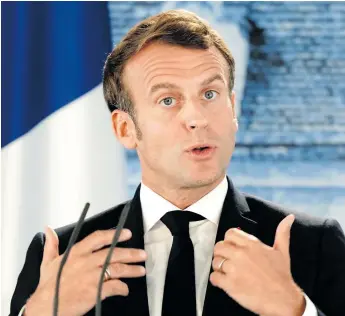  ?? Foto: Kay Nietfeld/ap/arkiv ?? Frankrikes president Emmanuel Macron har haft det tungt inrikespol­itiskt under sina tre år vid makten.