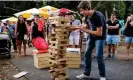  ?? Guardian/Anna Kucera ?? With a little liquid courage behind you, Jenga becomes a chaotic riot of risky moves and even riskier trash talk. Photograph: The