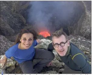  ?? (Photo Bruno Bucher) ?? Les journalist­es Myriam Bounafaa et Jamy Gourmaud se sont penchés sur les phénomènes naturels comme les éruptions volcanique­s et les séismes.