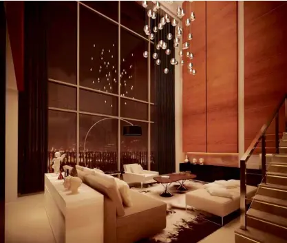  ??  ?? Luxury condo: A St. Moritz penthouse suite