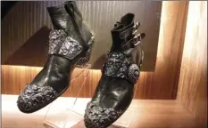  ?? AP PHOTO/WAYNE PARRY ?? This July 5, photo shows shoes worn onstage and in videos by Michael Jackson, part of a large collection of music memorabili­a on display at the Hard Rock casino in Atlantic City, N.J.