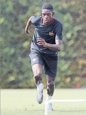  ?? FOTO: FCB ?? Ousmane Dembélé ya trabaja en la Ciutat Esportiva vestido de azulgrana