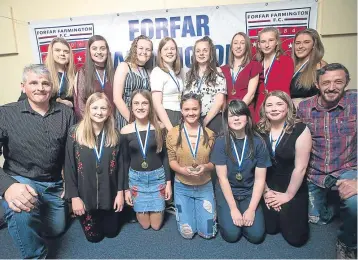  ??  ?? Forfar Farmington U/15 Falcons pictured at their end-of-season prize-giving.