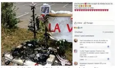  ??  ?? La mère de Maëlys a publié la photo du sapin incendié sur Facebook (©Capture d’écran / Facebook)