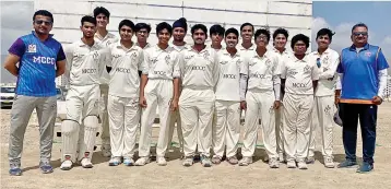  ??  ?? The MCCC Yellow U16 players after winning their concluding league match against MCCC Blue