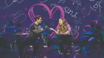  ?? JOAN MARCUS/DISNEY ?? Kyle Selig as Aaron Samuels and Erika Henningsen as Cady Heron met while performing in the Broadway show Mean Girls. They’re now a real-life couple dealing with the COVID-19 shutdown.