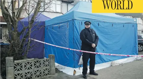  ?? YUI MOK / PA VIA THE ASSOCIATED PRESS ?? The residentia­l house in southwest London, sealed-off by British police after Russian businessma­n Nikolai Glushkov, a close friend of Putin critic Boris Berezovsky, was found dead late Monday.