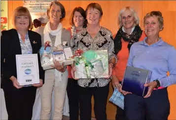  ??  ?? Prize-winners in the Fortune’s Pharmacy ladies’ competitio­n in Wexford (from left): lady Captain Patricia Hanton, Beppi O’Connor (winner), Richella MacCarvill , Sally O’Brien , Mary O’Leary, Louise Boshoff.