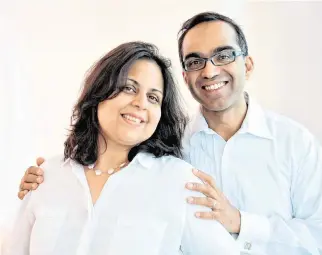  ?? PETER ?? BreakBio Corp. founder Roy de Souza and his wife, Aisha de Sequeira, who died from colon cancer in 2020.