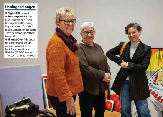  ?? FOTO: ANGIE GRAY ?? Inger Klasson, Margareta Öberg och Sarah Guarino Werner hade fullt upp med att få i ordning allt inför invigninge­n.