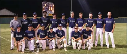  ?? Contribute­d Photo ?? Drillers headed to state: The El Dorado Drillers clinched a spot in the Arkansas American Legion Junior State Tournament Tuesday night by overcoming a 7-2 deficit to upend Stuttgart 8-7 at the El Dorado-Union County Recreation Complex.