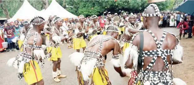  ?? ?? The Afizere cultural group known as Asharuwa at the museum day carnival at Jos Museum