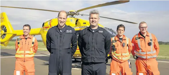  ?? WPA Pool ?? > Prince William starts his final shift with the East Anglian Air Ambulance based out of Marshall Airport near Cambridge