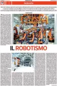  ??  ?? Le pagine In alto la copertina del numero di maggio del mensile Corriere Innovazion­e. In basso a sinistra la pagina dedicata alla crescita di automazion­e e robotica nel settore dell’auto. A destra, invece, il libro illustrato da Paolo Masiero: questo mese è la volta di “Sei pezzi facili” del fisico e premio Nobel Richard Feynman