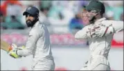  ?? AP ?? Ravindra Jadeja and Australia wicketkeep­er Matthew Wade engaged in a war of words in the Dharamsala Test.