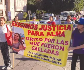  ?? ?? l Una nueva marcha para exigir justicia por Alma Lourdes se realizó ayer en Ciudad Obregón.