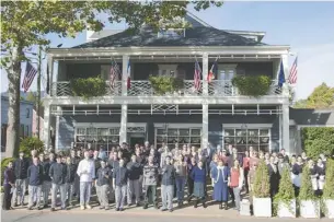  ?? COURTESY PHOTO ?? The staff of the Inn at Little Washington poses last Friday in front of their Michelin two-star establishm­ent on Middle Street last Friday.