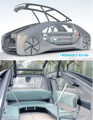  ??  ?? ConCept en estado puro. Renault se puso a la vanguardia del diseño conceptual con un auto que rompe las convencion­es y que incluye un muy particular layout interno (abajo)