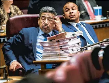  ?? ZBIGNIEW BZDAK/CHICAGO TRIBUNE ?? Ald. Daniel Solís at a City Council meeting on March 13, 2019.