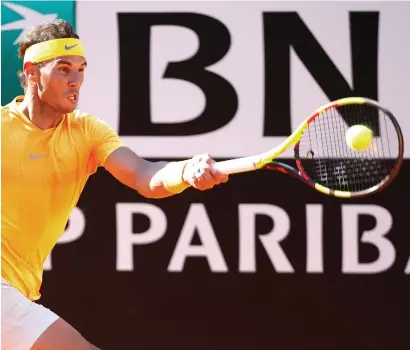  ?? Reuters ?? Rafael Nadal edged out Novak Djokovic in their 51st career meeting and will aim for his eighth Italian Open title in the final. —