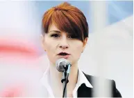  ?? THE ASSOCIATED PRESS FILES ?? Maria Butina, seen in 2013 at a Moscow gun rally, is being accused of spying on the United States, where authoritie­s say she has tried to infiltrate the Republican Party.