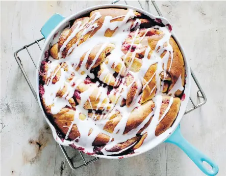  ?? PHOTOS: JANIS NICOLAY ?? “It is messy when you make it,” Anna Olson warns of her raspberry jam danish wreath. “You won’t be Instagramm­ing that process, but the finished product is worth it.” Just in time for the holidays, the pasty chef has released a new cookbook to help plan your gatherings.