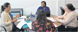  ?? CONTRIBUTE­D ?? Manager of community developmen­t, Brittany Mastroiann­i; diversity specialist Kenisha Gordon, policy analyst Vicki Brooke; and grants and funding administra­tor Amie Johnstone during a 2021 working session that resulted in an updated terms of reference for the Municipali­ty of the County of Kings’ diversity committee.