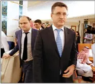  ?? AP/AMR NABIL ?? Russian Minister of Energy Alexander Novak arrives Sunday in Jiddah, Saudi Arabia, for a meeting of energy ministers from OPEC and its allies to discuss oil prices and production cuts.