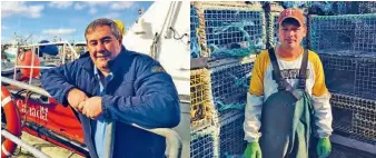  ??  ?? Canadian Coast Guard officer Jim Newell left); fisherman Todd Newell right)