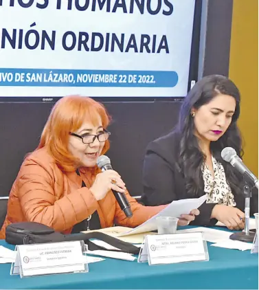  ?? ESPECIAL ?? Comparece Rosario Piedra ante la Comisión de Derechos Humanos en la Cámara de Diputados