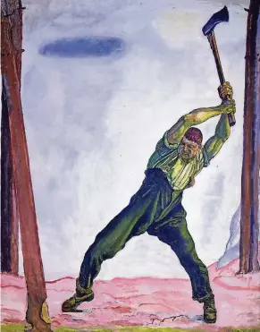  ?? FOTO: KUNSTMUSEU­M BERN ?? Ferdinand Hodler „Der Holzfäller“(1910, Öl auf Leinwand)