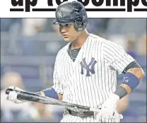  ?? Paul J. Bereswill ?? THE END: Starlin Castro reacts after striking out to end the Yankees’ 6-2 loss to the Indians.