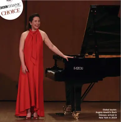  ??  ?? Global tourist: Angela Hewitt’s Bach Odyssey arrived in New York in 2019