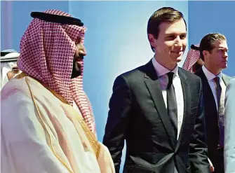  ?? FOTO REUTERS ?? Jared Kushner shání podporu pro svůj mírový plán i u saúdského prince Muhammada bin Salmána