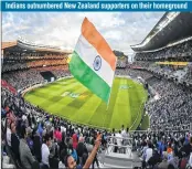  ??  ?? Indians outnumbere­d New Zealand supporters on their homeground