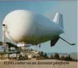  ??  ?? ELTA’s radar on an Aerostat platform