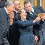  ?? ?? A selfie on the set of Downton