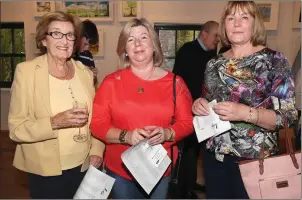  ??  ?? Irene Geary, Breeda Dixon and Mary Cole pictured at the Indigo Art exhibition.