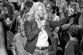  ?? REUTERS ?? New Democratic Party leader Rachel Notley speaks during a provincial election campaign rally in Calgary on May 27.